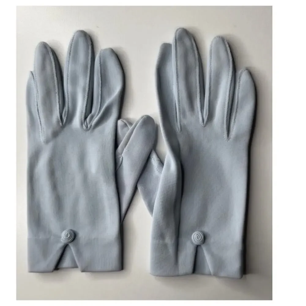 Vintage 1950s 60s Ladies Dress Gloves 3 Pair Lot Blue, Ivory White Small